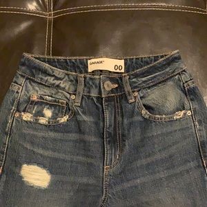 High Waste Garage Mom Fit Ripped Jeans